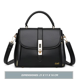 Foto 4 | Foto 4 | Bolso Mano Mujer Gran Capacidad Remaches De Cuero Lab.g Negro