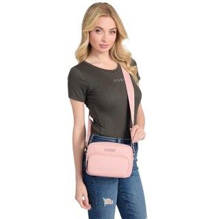 Foto 4 | Foto 4 | Bolsa Crossbody Guess Zinnia Top Zip Color Rosa De Piel Sintética Saffiano