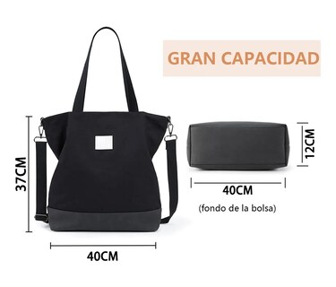 Foto 2 | Foto 2 | Bolso De Mano Belug Lona Cercanías Alta Capacidad Para Mujer Negro