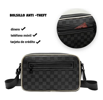 Foto 4 | Foto 4 | Bolso  Lab.g De Hombro A Cuadros Negro Caudros Linea Beige