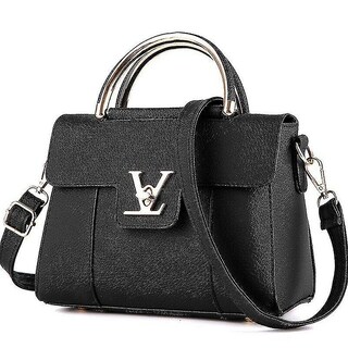 Foto 1 | Foto 1 | Bolso De Mano Huoguo Bolso De Mano De Piel De Lujo Para Mujer Negro - Venta Internacional.