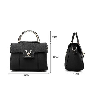 Foto 2 | Foto 2 | Bolso De Mano Huoguo Bolso De Mano De Piel De Lujo Para Mujer Negro - Venta Internacional.
