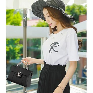 Foto 3 | Foto 3 | Bolso De Mano Huoguo Bolso De Mano De Piel De Lujo Para Mujer Negro - Venta Internacional.