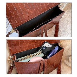 Foto 3 | Foto 3 | Bolso De Mano Huoguo Para Mujer Bandolera Piel Suave Marrón - Venta Internacional.