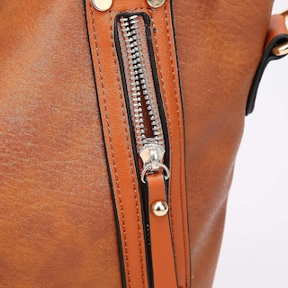 Foto 4 | Foto 4 | Bolso Huoguo Vintage Tote Para Mujer De Piel Sintética Marrón - Venta Internacional.