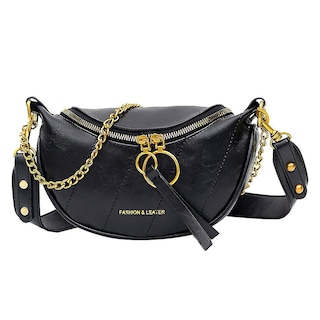 Foto 1 | Foto 1 | Bolso De Hombro Huoguo Unisex Moderno De Piel Con Doble Cremallera - Venta Internacional.