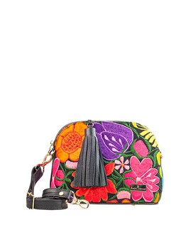 Foto 1 | Foto 1 | Bolso Crossbody A Ángelozano Modelo Selena Telar Flores Color Negro