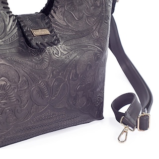 Foto 2 | Foto 2 | Bolso Tote Teresa A Ángelozano Negro Piel Grabada Tejido A Mano