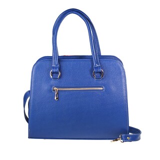 Foto 2 | Foto 2 | Bolso Tote A ÁNGELOZANO Camila color Azul de Piel con Telar Artesanal