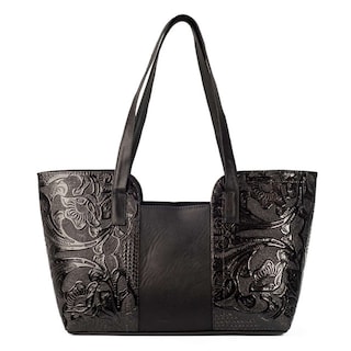 Foto 2 | Foto 2 | Bolso Tote A Ángelozano Modelo Mazatlán Charol Sintético Grabada Negro