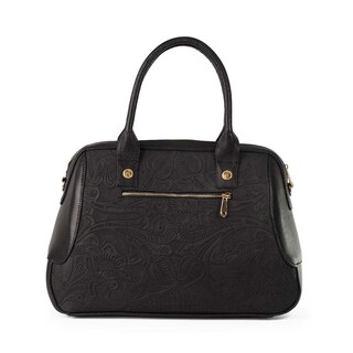 Foto 2 | Foto 2 | Bolso Tote A Ángelozano Modelo Sugey Piel Grabada Con Mascada Color Negro