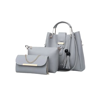 Foto 1 | Foto 1 | Bolsa Malubero color Gris para Mujer 3 Piezas