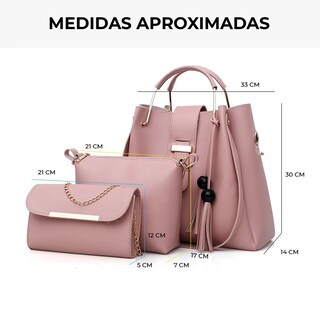 Foto 2 | Foto 2 | Bolsa Malubero color Rosa 3 Piezas para Mujer