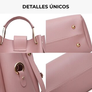 Foto 3 | Foto 3 | Bolsa Malubero color Rosa 3 Piezas para Mujer