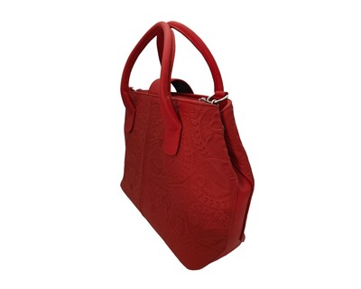Foto 4 | Foto 4 | Bolsa En Piel Vacuno Cincelada Fana Marbella Rojo