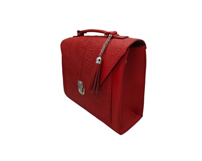 Foto 2 | Foto 2 | Bolsa En Piel Vacuno Cincelada Fana Mercedes Rojo