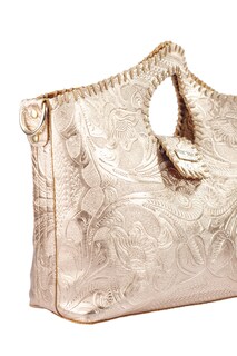 Foto 6 | Foto 6 | Bolso para Mujer A Ángelozano Piel Grabada color Oro Rosado