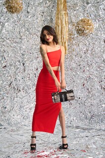 Foto 5 | Foto 5 | Bolsa Barril Nicole Lee Negro Millie Acabado Metálico