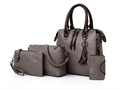 Foto 1 | Foto 1 | Set Bolsas Wünd -Cartera/ Crossbody/ Bandolera/ Tote- Grises 4 Piezas