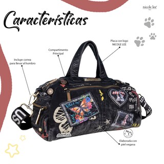 Foto 2 | Foto 2 | Bolsa Mensajera Nicole Lee De Mezclilla Tipo Graffiti Negra