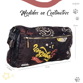 Foto 4 | Foto 4 | Bolsa Mensajera Nicole Lee de Mezclilla Tipo Grafiti Café