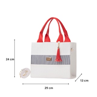 Foto 3 | Foto 3 | Bolsa Fana Malva Color Blanco / Rojo Refinada
