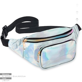 Foto 3 | Foto 3 | Bolsa Cangurera Casual Para Mujer Ligera Multifuncional Plateado
