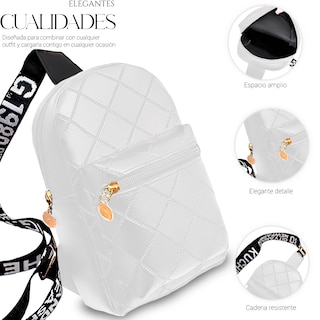 Foto 3 | Foto 3 | Bolso Bandolera Para Mujer Impermeable Vini Piel Blanco