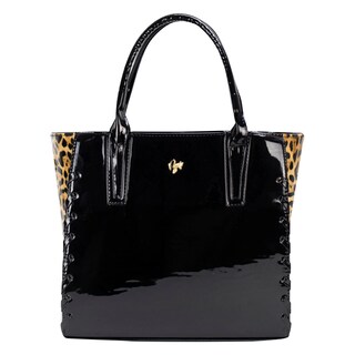 Foto 1 | Foto 1 | Bolso Para Dama Negro Charol Leopardo Sintetico Lucrecia Nueva Imagen