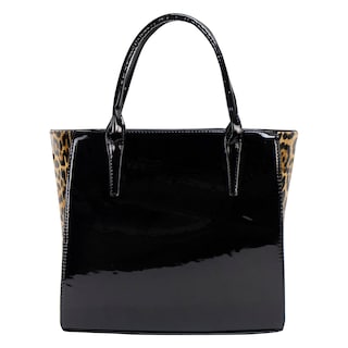 Foto 3 | Foto 3 | Bolso Para Dama Negro Charol Leopardo Sintetico Lucrecia Nueva Imagen