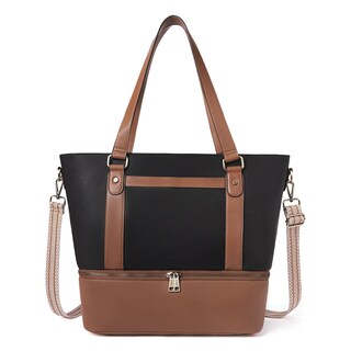Foto 1 | Foto 1 | Weekender Bag Cluci Bolsa De Viaje De Piel Para Mujer, Color Beige Y Marrón - Venta Internacional.