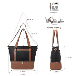 Foto 3 | Foto 3 | Weekender Bag Cluci Bolsa De Viaje De Piel Para Mujer, Color Beige Y Marrón - Venta Internacional.