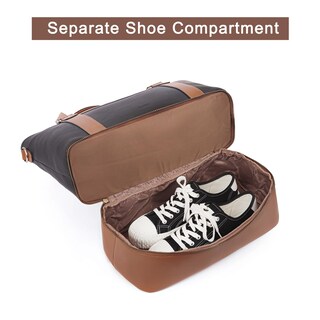 Foto 5 | Foto 5 | Weekender Bag Cluci Bolsa De Viaje De Piel Para Mujer, Color Beige Y Marrón - Venta Internacional.