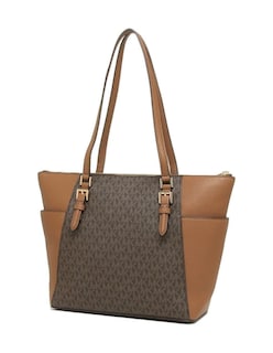 Foto 5 | Foto 5 | Bolsa Michael Kors Charlotte Large Logo Top-zip Tote Bag 35t0gcft3b Café