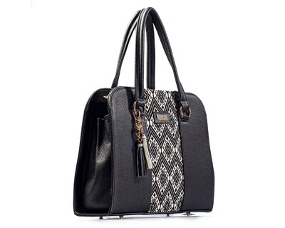 Foto 7 | Foto 7 | Bolso Tote A Ángelozano De Piel Vacuna Con Telar Étnico, Modelo Camila