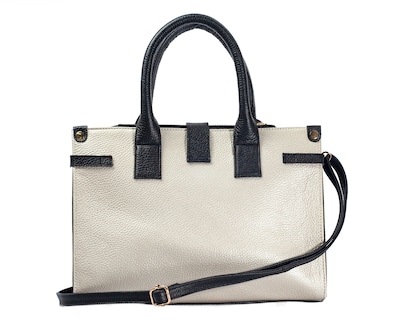 Foto 2 | Foto 2 | Bolso Satchel A Ángelozano De Piel Vacuna, Pitón, Color Hueso, Modelo Samantha