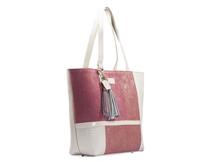 Foto 6 | Foto 6 | Bolso Tote A Ángelozano De Piel Vacuna Con Grabado Tipo Cincelado, Color Hueso, Modelo Victoria