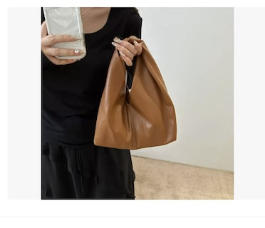 Foto 3 | Foto 3 | Bolso Nudo De Cuero Arrugado Forma Nube Estilo Hobo Mujer Bordó Xtellar