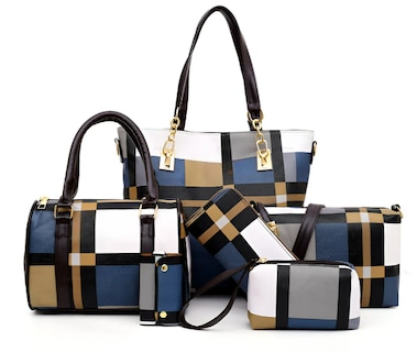 Foto 1 | Foto 1 | Set Xtellar 6 Bolsas Cartera Cosmetiquera Mujer Listrado Monedero
