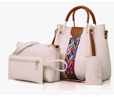 Foto 1 | Foto 1 | Set Xtellar 4 Bolsas Mujer Moda Dama Crossbody Cosmetiquera Correa Modelo Beige