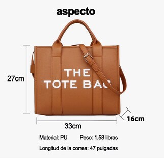 Foto 2 | Foto 2 | Thetotebag Bolsos Para Mujer Pu Capacidad Cercanías Color Marron