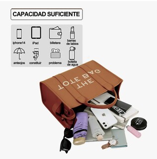 Foto 4 | Foto 4 | Thetotebag Bolsos Para Mujer Pu Capacidad Cercanías Color Marron