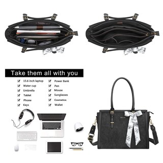 Foto 2 | Foto 2 | Bolsa Mosiso Para Ordenador Portátil, Piel Sintética, 17-17,3 Pulgadas, Para Mujer, Color Negro - Venta Internacional.