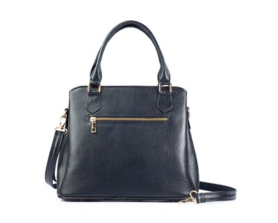 Foto 2 | Foto 2 | Bolso Satchel A Ángelozano De Piel Vacuna Con Grabado Tipo Cincelado, Color Negro, Modelo Lourdes