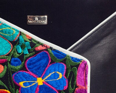 Foto 6 | Foto 6 | Bolso Tote A Ángelozano De Piel Vacuna Con Telar Artesanal, Color Negro, Modelo Florentinagraciela
