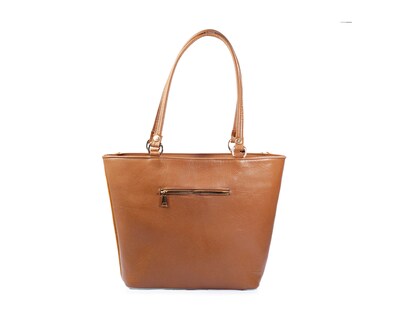 Foto 2 | Foto 2 | Bolso Tote A Ángelozano De Piel Vacuna Con Piel Grabada, Color Camel, Modelo Florentina