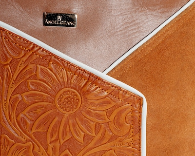Foto 4 | Foto 4 | Bolso Tote A Ángelozano De Piel Vacuna Con Piel Grabada, Color Camel, Modelo Florentina