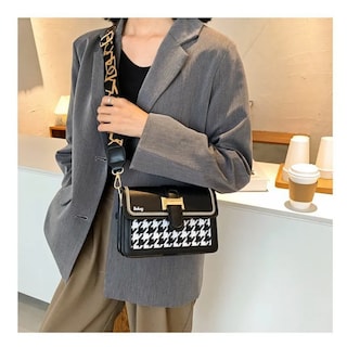 Foto 2 | Foto 2 | Bolsa Elegante Cuadros Blancos Crossbody Belug, Negro