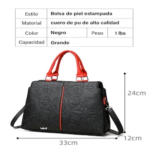 Foto 4 | Foto 4 | Bolso De Mujer Impermeable Lab.g Diseño De La Tela Floreado Negro Rojo