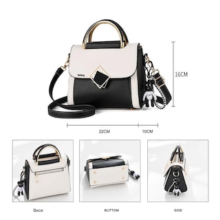 Foto 3 | Foto 3 | Bolso De Hombro Para Mujer, Bolso De Gran Capacidad Belug, Negro/blanco